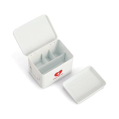 ZELLER 19244 Medizinbox FIRST AID KIT Metall weiß - 22 x 16 x 16 cm / Arzneimittelaufbewahrung