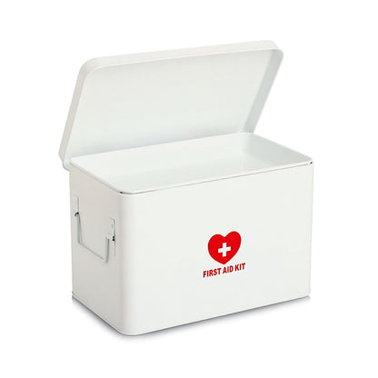 ZELLER 19245 Medizinbox FIRST AID KIT Metall weiß - 32 x 19 x 20 cm / Arzneimittelaufbewahrung
