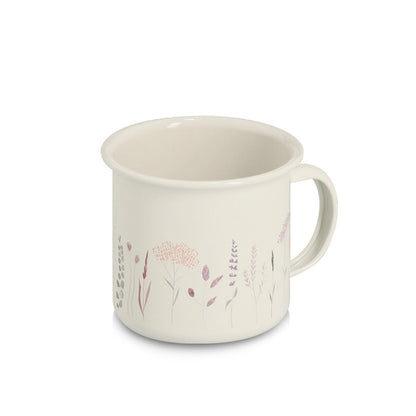10er SET ZELLER 19400 Tasse 320 ml FLOWERS Metall, weiß/Dekor
