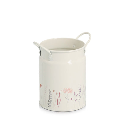 ZELLER 19403 Utensillienhalter 1250 ml FLOWERS Metall, weiß/Dekor