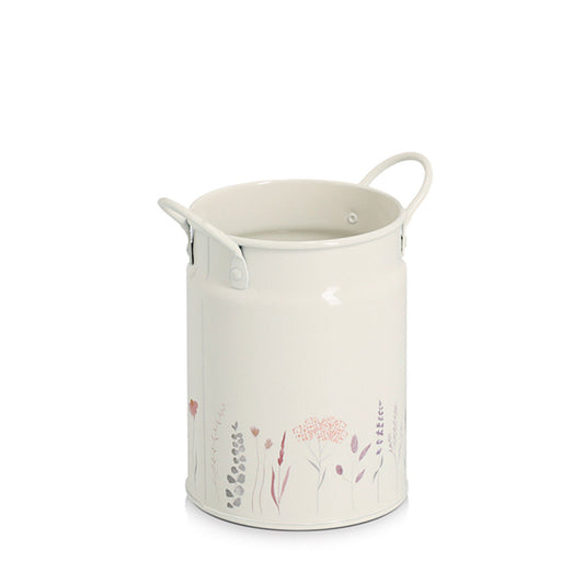 ZELLER 19403 Utensillienhalter 1250 ml FLOWERS Metall, weiß/Dekor