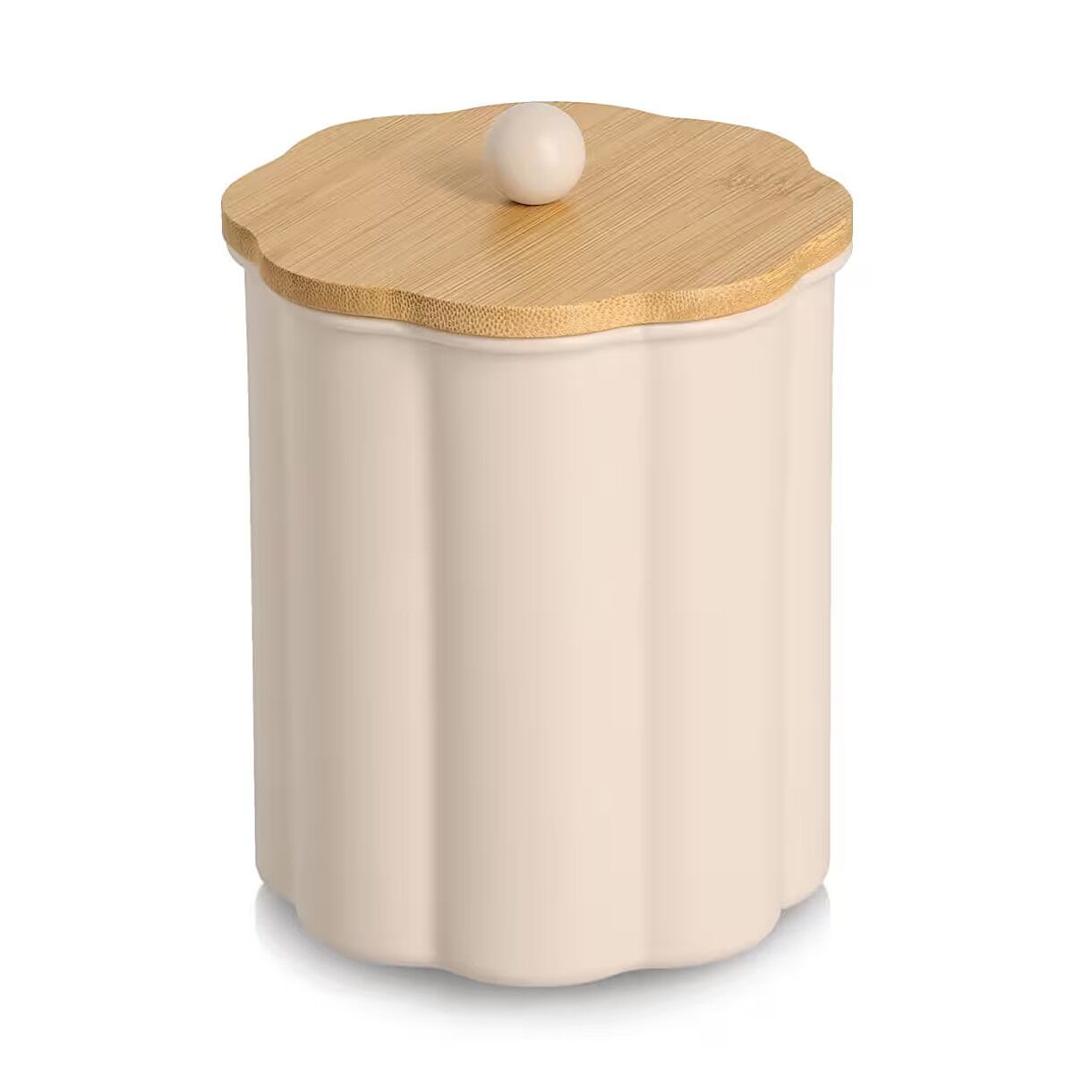 ZELLER 19416 Vorratsdose 1000 ml aus Metall, beige, ca. Ø 12,2 x 16,5 cm