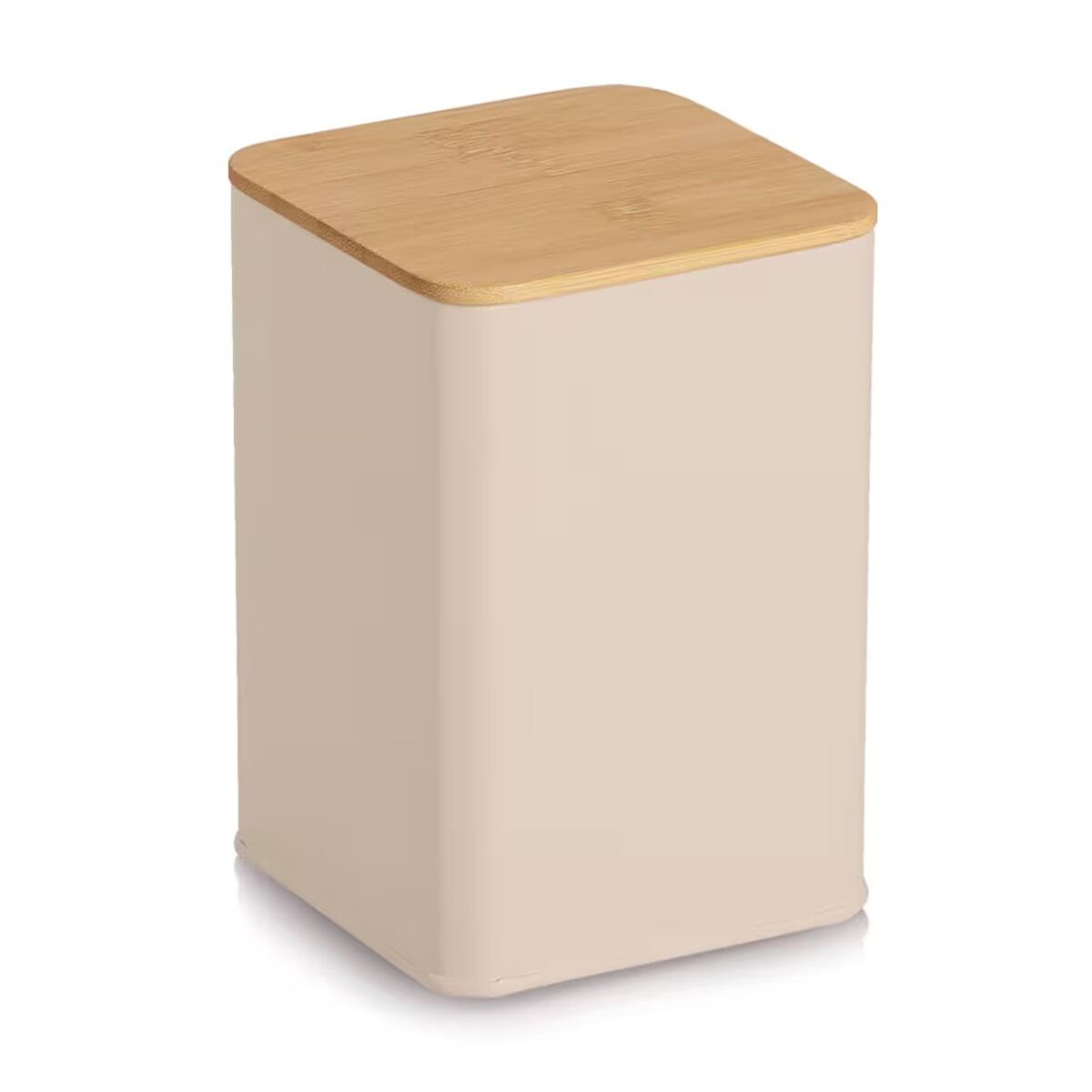 ZELLER 19418 Vorratsdose 1100 ml aus Metall, beige, ca. 9,5 x 9,5 x 14 cm