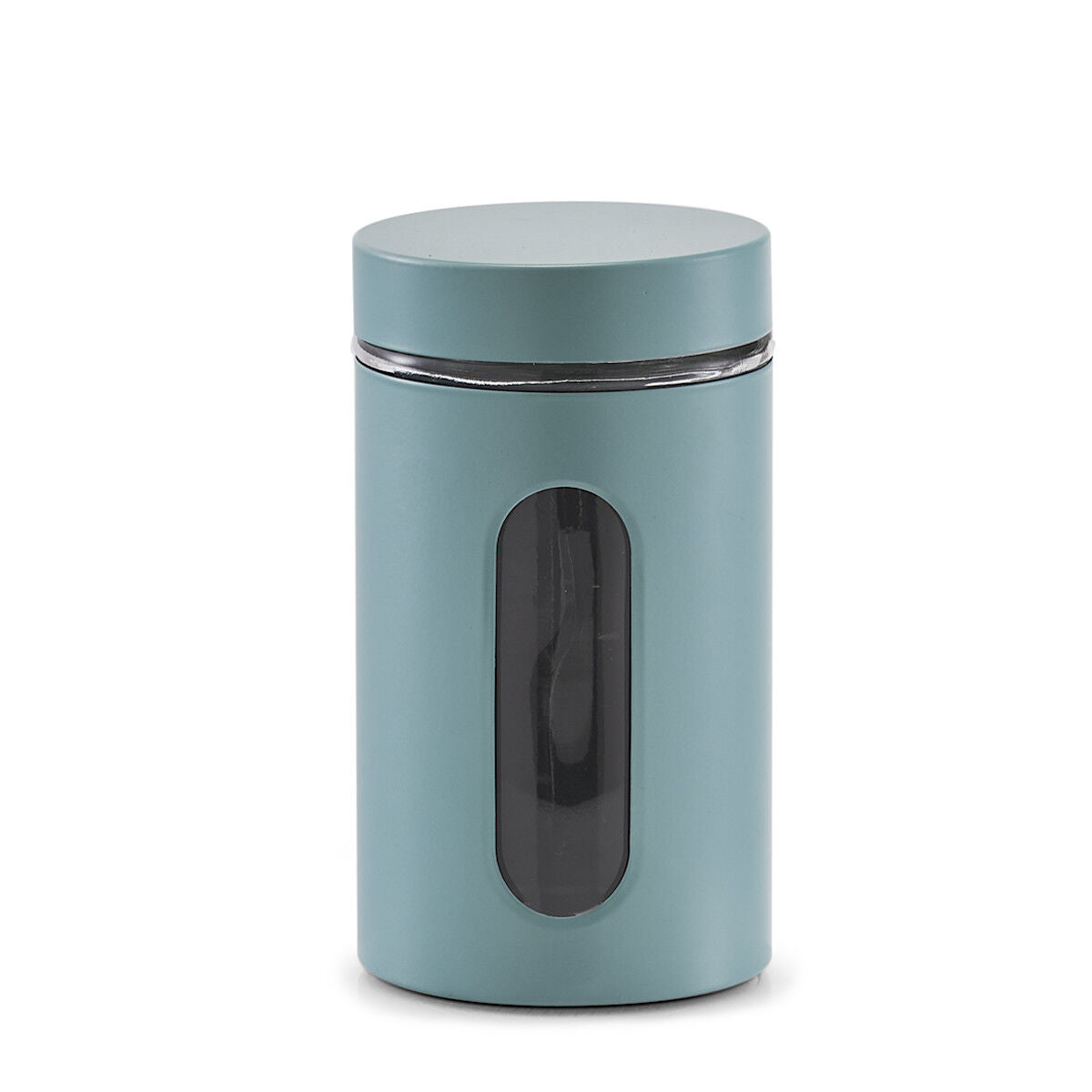 ZELLER Vorratsglas Glasbehälter mit Metallmantel, pulverbeschichtet