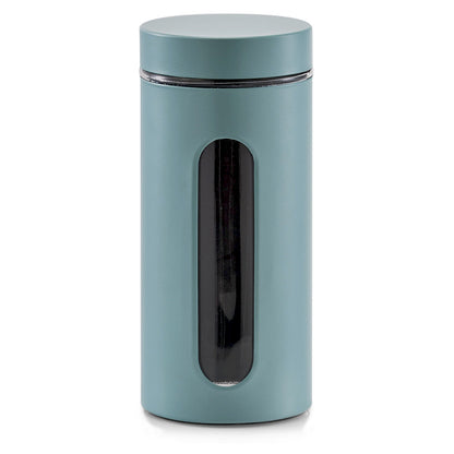 ZELLER Vorratsglas Glasbehälter mit Metallmantel, pulverbeschichtet