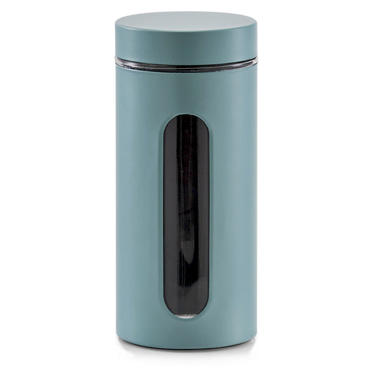 ZELLER Vorratsglas Glasbehälter mit Metallmantel, pulverbeschichtet