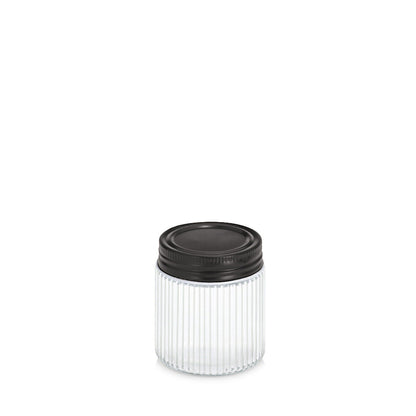 ZELLER 19660 Vorratsglas 120 ml mit Metalldeckel, Glas/Metall, ca. Ø 6 x 7 cm