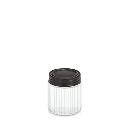 ZELLER 19660 Vorratsglas 120 ml mit Metalldeckel, Glas/Metall, ca. Ø 6 x 7 cm