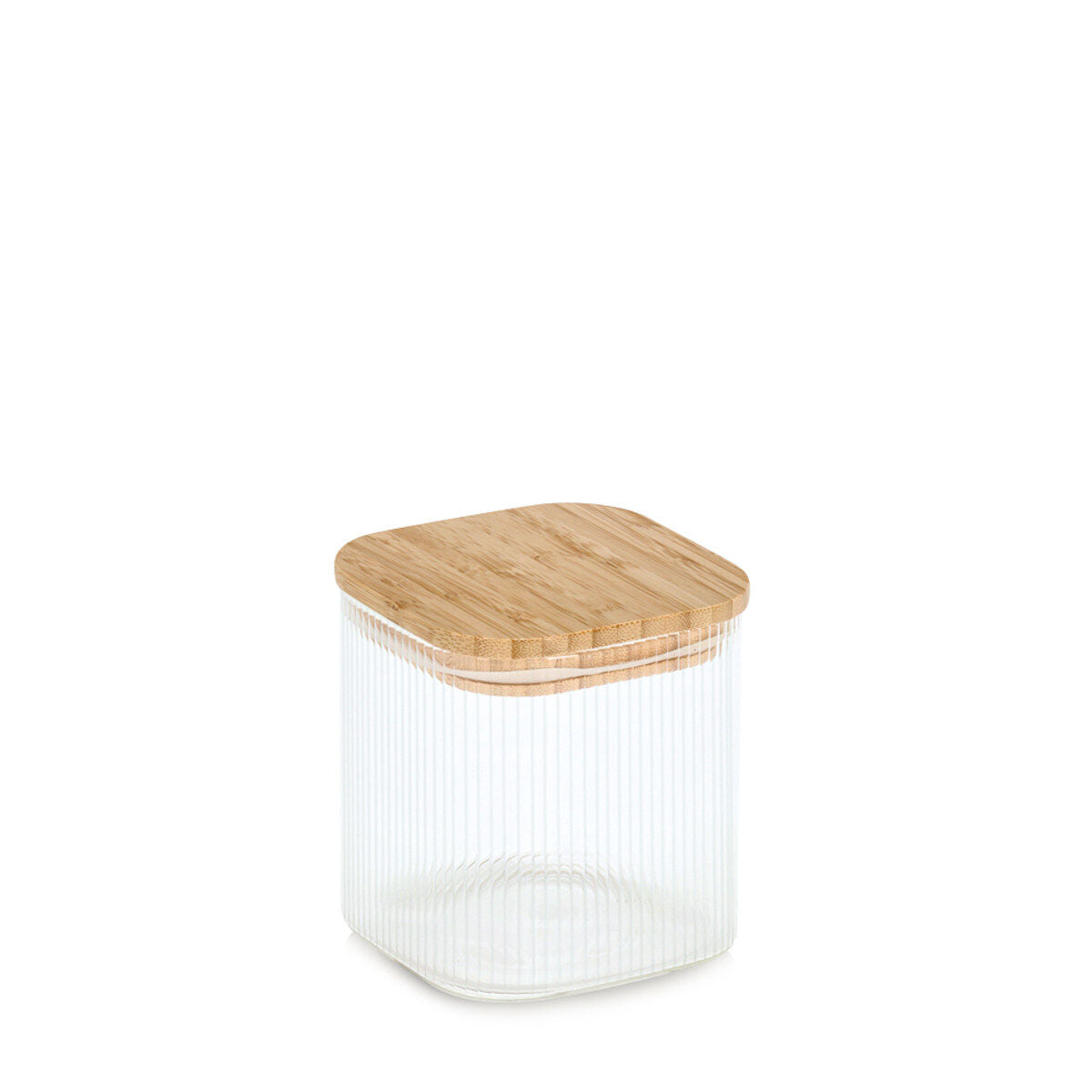 ZELLER 19667 Vorratsglas 720 ml mit Bambusdeckel, Glas/Bambus, ca. 10 x 10 x 10,7 cm