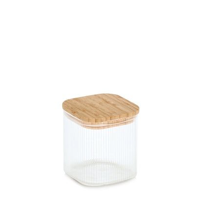 ZELLER 19667 Vorratsglas 720 ml mit Bambusdeckel, Glas/Bambus, ca. 10 x 10 x 10,7 cm