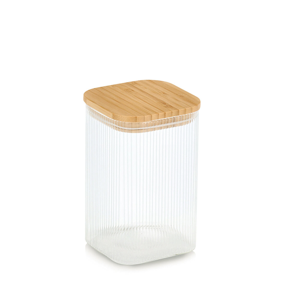 ZELLER 19668 Vorratsglas 1150 ml mit Bambusdeckel, Glas/Bambus, ca. 10 x 10 x 15,5 cm