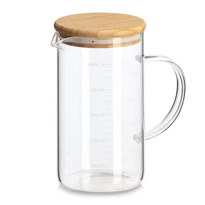 ZELLER 19676 Messbecher 1000 ml mit Bambusdeckel, ca. 10 x 17 x 18,5 cm