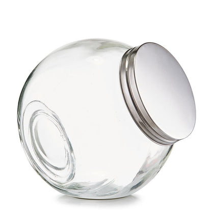 ZELLER 19787 Vorratsglas CANDY 1200 ml mit Edelstahldeckel, ca. 15 x 10,5 x 15 cm