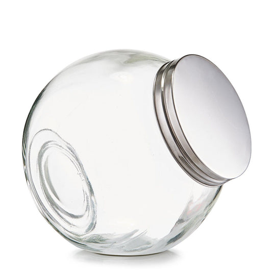 ZELLER 19787 Vorratsglas CANDY 1200 ml mit Edelstahldeckel, ca. 15 x 10,5 x 15 cm