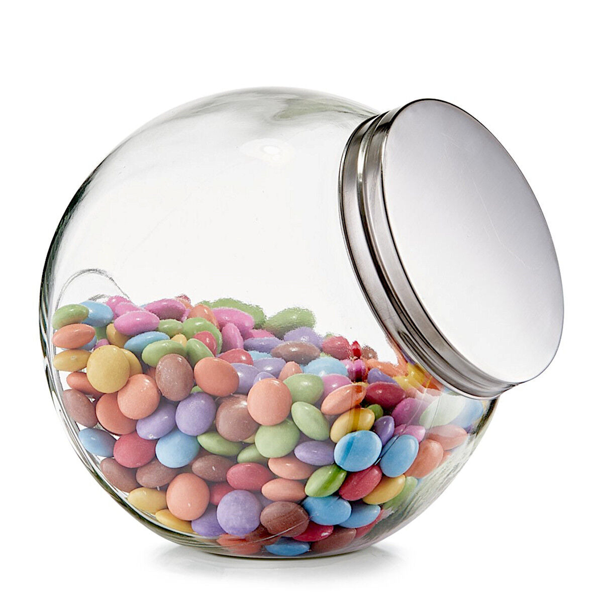 ZELLER 19785 Vorratsglas CANDY 95 ml mit Edelstahldeckel, ca. 6,5 x 5 x 6,5 cm