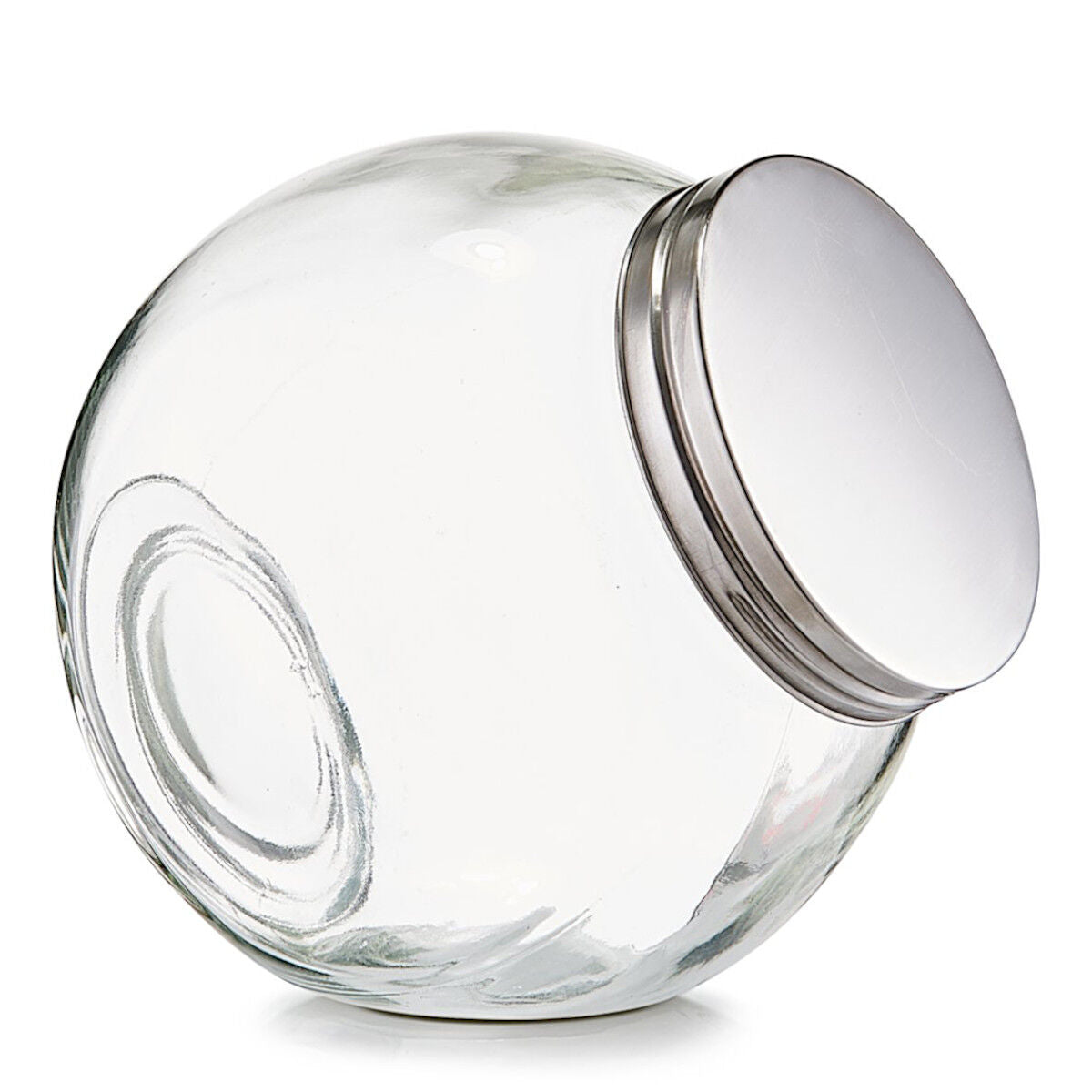 ZELLER 19788 Vorratsglas CANDY 2200 ml mit Edelstahldeckel, ca. 18 x 12,5 x 18 cm