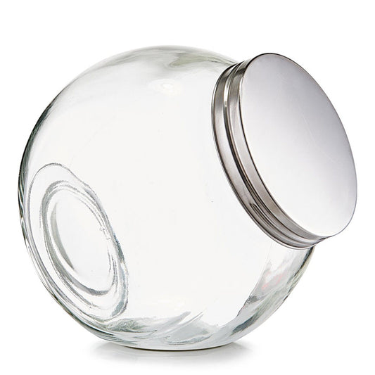ZELLER 19788 Vorratsglas CANDY 2200 ml mit Edelstahldeckel, ca. 18 x 12,5 x 18 cm