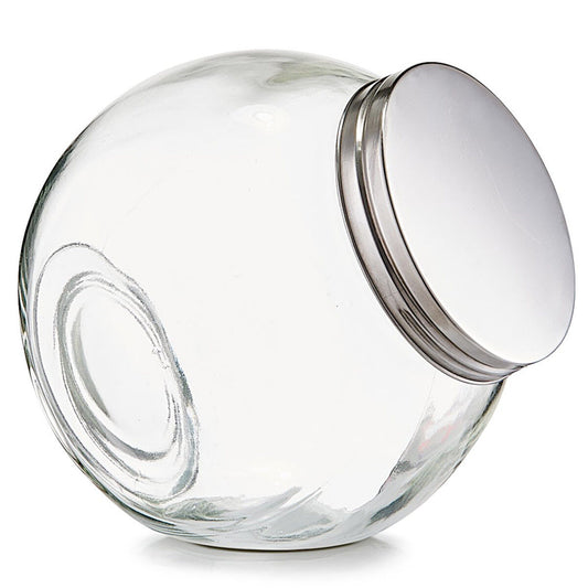 ZELLER 19789 Vorratsglas CANDY 2850 ml mit Edelstahldeckel, ca. 19 x 13,5 x 19 cm