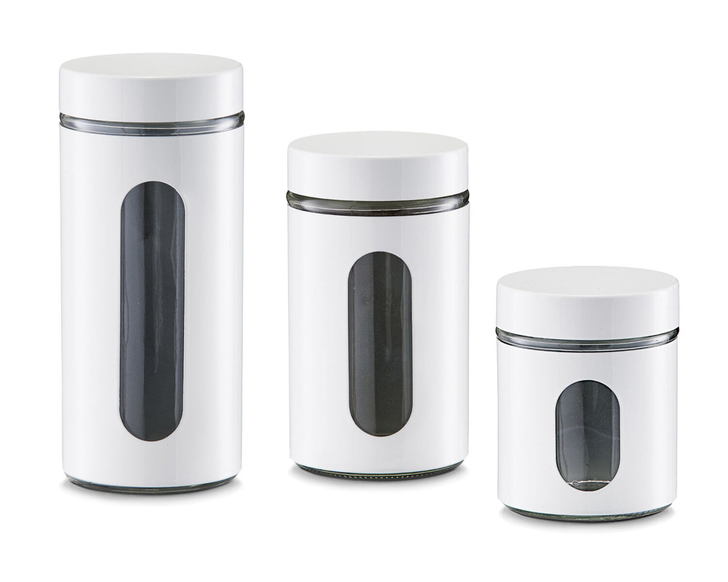 ZELLER Vorratsglas Glasbehälter mit Metallmantel, pulverbeschichtet