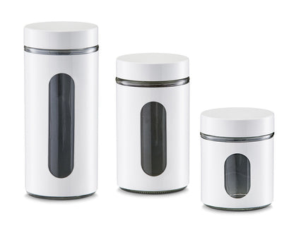 ZELLER Vorratsglas Glasbehälter mit Metallmantel, pulverbeschichtet