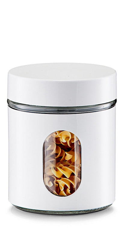 ZELLER Vorratsglas Glasbehälter mit Metallmantel, pulverbeschichtet