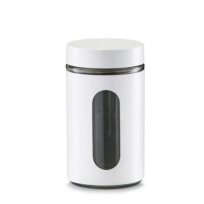 ZELLER Vorratsglas Glasbehälter mit Metallmantel, pulverbeschichtet