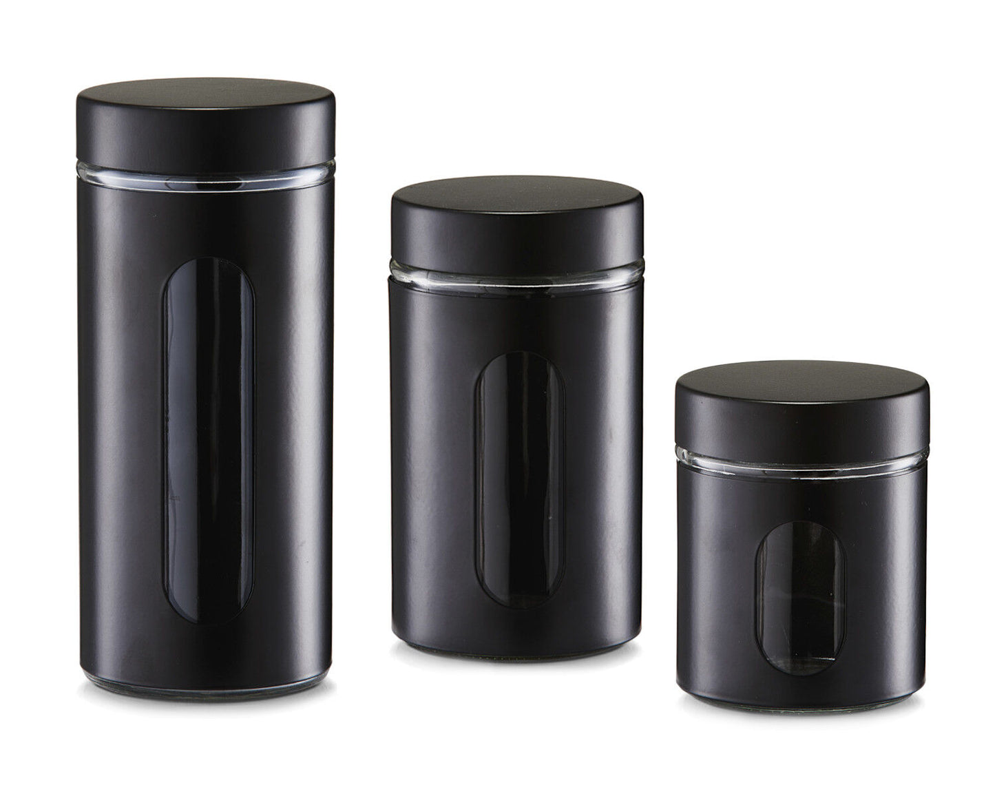 ZELLER Vorratsglas Glasbehälter mit Metallmantel, pulverbeschichtet