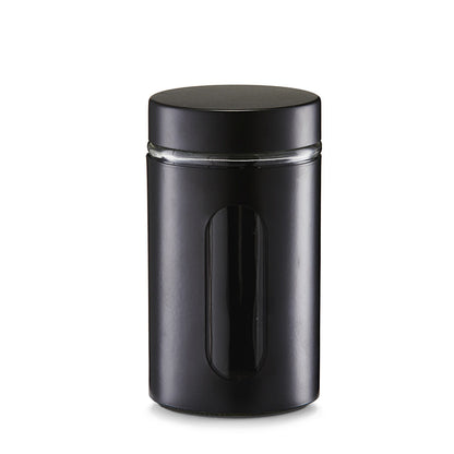 ZELLER Vorratsglas Glasbehälter mit Metallmantel, pulverbeschichtet