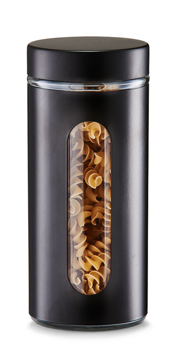ZELLER Vorratsglas Glasbehälter mit Metallmantel, pulverbeschichtet