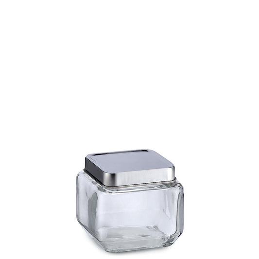 ZELLER 19906 Vorratsglas 700 ml mit Edelstahldeckel, ca. 11 x 11 x 10,5 cm
