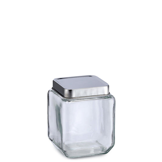 ZELLER 19907 Vorratsglas 1100 ml mit Edelstahldeckel, ca. 11 x 11 x 14 cm