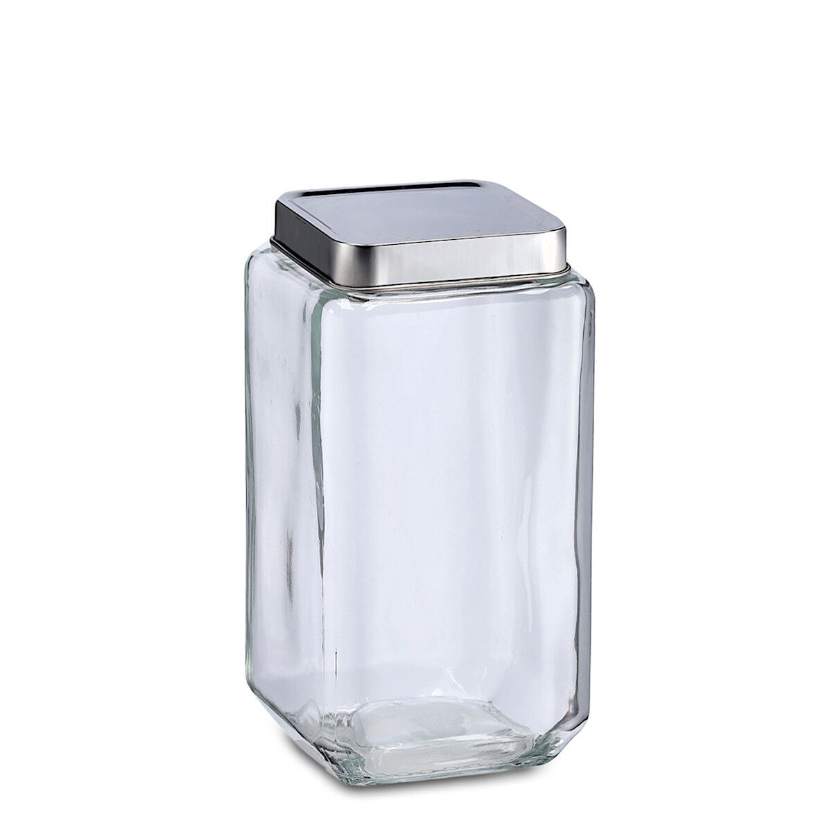 ZELLER 19909 Vorratsglas 2000 ml mit Edelstahldeckel, ca. 11 x 11 x 22,2 cm