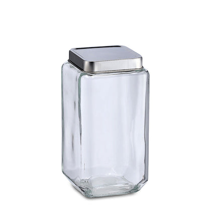 ZELLER 19909 Vorratsglas 2000 ml mit Edelstahldeckel, ca. 11 x 11 x 22,2 cm