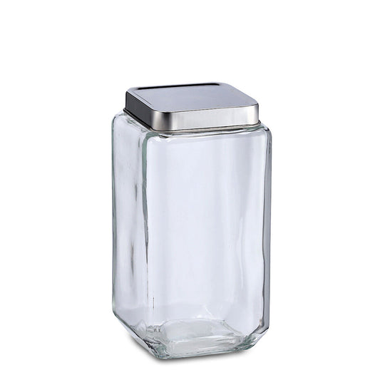 ZELLER 19909 Vorratsglas 2000 ml mit Edelstahldeckel, ca. 11 x 11 x 22,2 cm