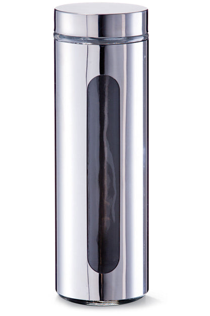 ZELLER Vorratsglas mit Edelstahlmantel und 2 Sichtfenstern