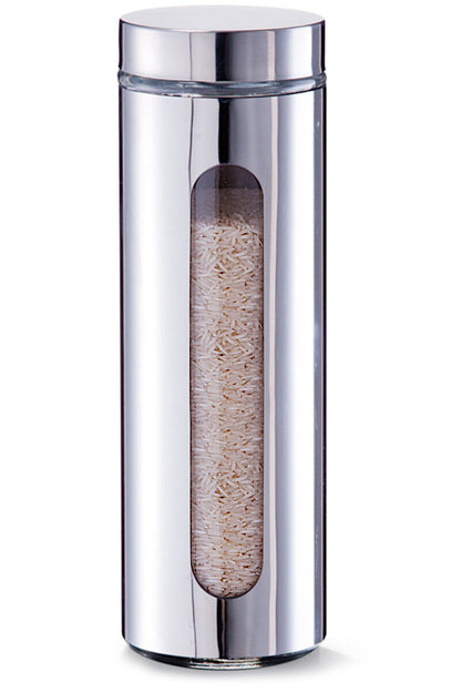 ZELLER Vorratsglas mit Edelstahlmantel und 2 Sichtfenstern