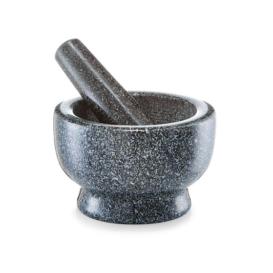 ZELLER 24501 Mörser und Stößel-Set 13 x 8 cm Granit, anthrazit