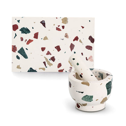 ZELLER 25684 Servierplatte, Terrazzo, ca. 30 x 20 x 1,4 cm