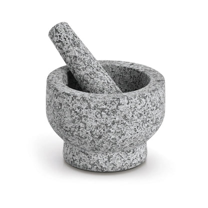 ZELLER 24523 Mörser und Stößel-Set 14 x 10 cm Granit, grau