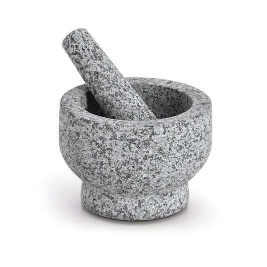ZELLER 24523 Mörser und Stößel-Set 14 x 10 cm Granit, grau