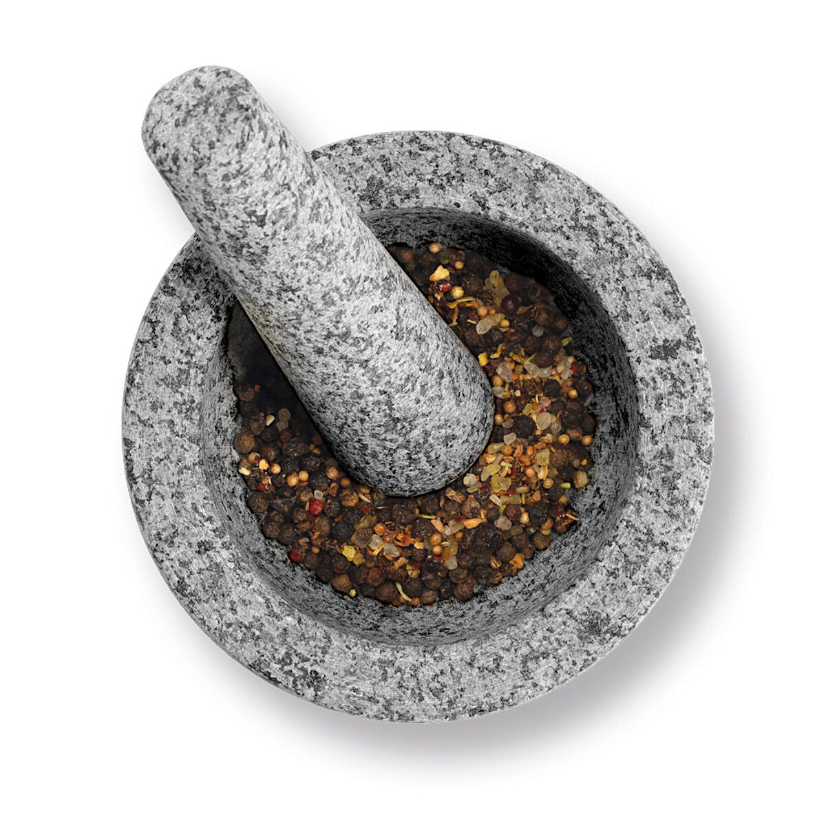 ZELLER 24523 Mörser und Stößel-Set 14 x 10 cm Granit, grau