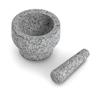 ZELLER 24523 Mörser und Stößel-Set 14 x 10 cm Granit, grau