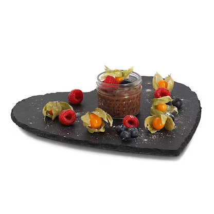 ZELLER 24525 Servierplatte HEART aus Schiefer, ca. 30 x 30 x 1 cm