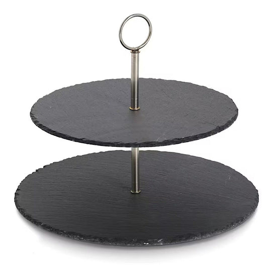 ZELLER Etagere 24526 aus Schiefer/Metall, ca. Ø 30 x 23 cm