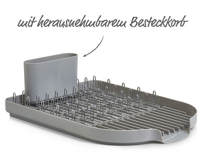 ZELLER Geschirrabtropfständer 24890 Metall/Kunststoff, grau, 45 x 32 x 13 cm