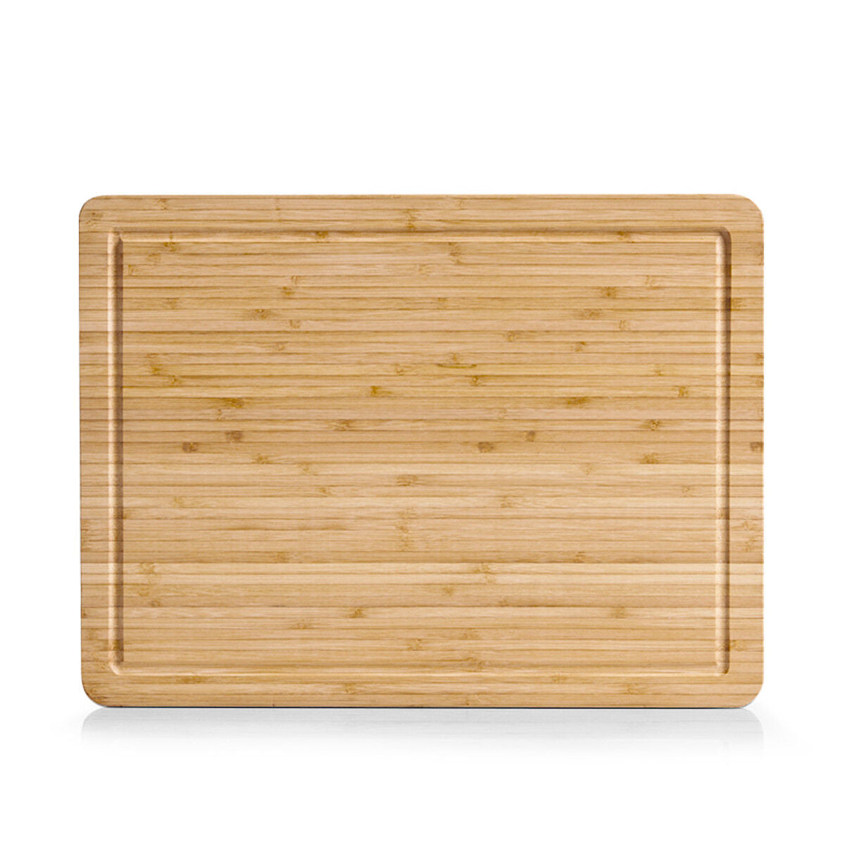 ZELLER 25218 Schneidebrett aus Bambus mit Saftrille, ca. 39 x 29 x 1,6 cm