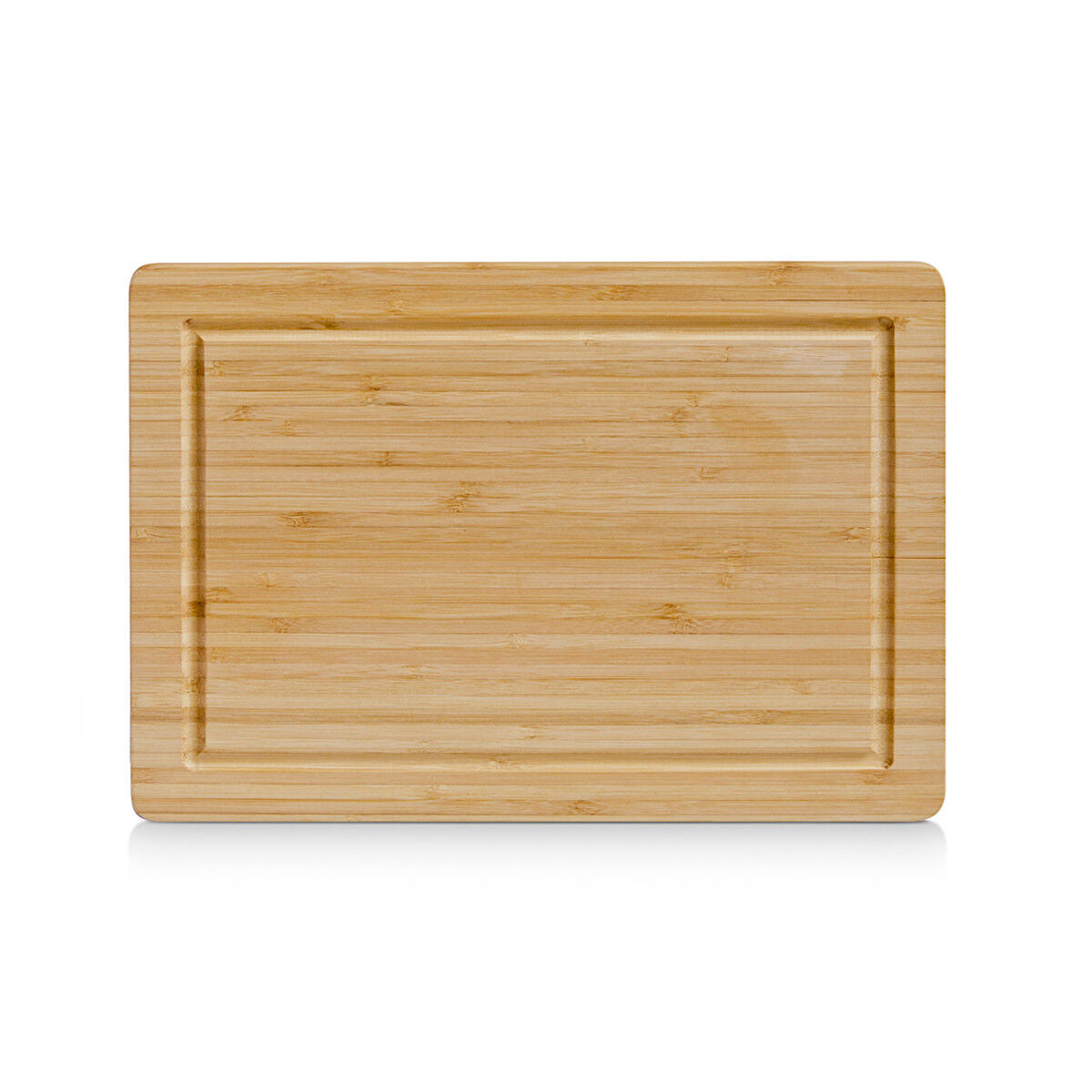 ZELLER 25219 Schneidebrett aus Bambus mit Saftrille, ca. 32 x 22 x 1,6 cm