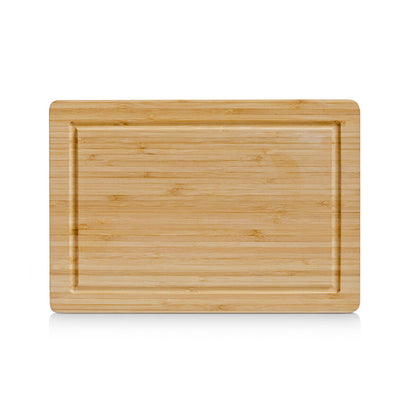 ZELLER 25219 Schneidebrett aus Bambus mit Saftrille, ca. 32 x 22 x 1,6 cm