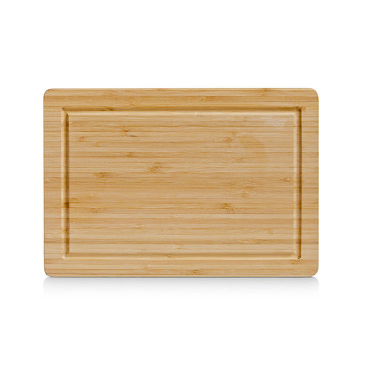 ZELLER 25219 Schneidebrett aus Bambus mit Saftrille, ca. 32 x 22 x 1,6 cm
