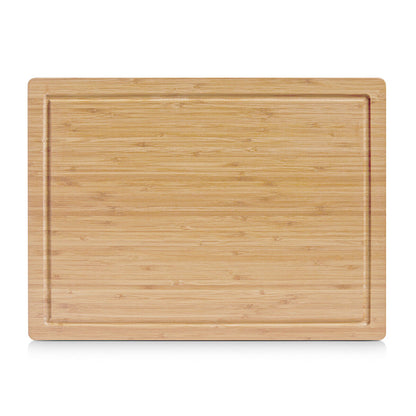 ZELLER 25220 Schneidebrett aus Bambus mit Saftrille, ca. 45 x 33 x 1,6 cm